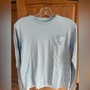 Vineyard Vines Men’s Light Blue Long-Sleeve Pocket Tee